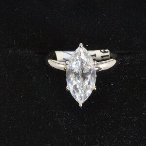 NWT Diamonique 3.00 cttw Solitaire Ring, 14K White Gold
